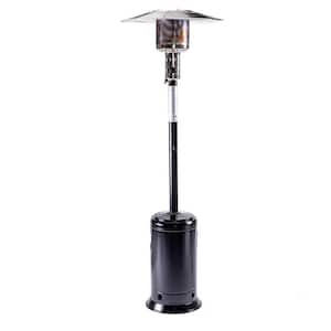 88 in. 47,000 BTU Black Outdoor Patio Propane Heater with Portable Wheels