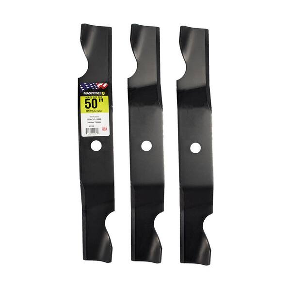 MaxPower 3 HeavyDuty Blades for Many 50 in. Cut MTD, Cub Cadet, Troy