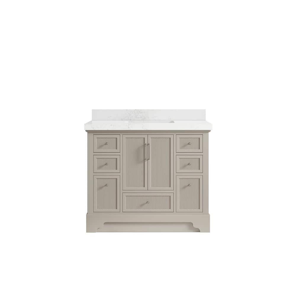 Alys 42 in. W x 22 in. D x 36 in. H Single Sink Bath Vanity in Fine Grain with 2 in. Empira Quartz Top price history on PriceWatchPro
