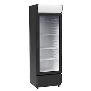 9 cu. ft. Commercial Upright Display Glass Door Beverage Refrigerator in Black