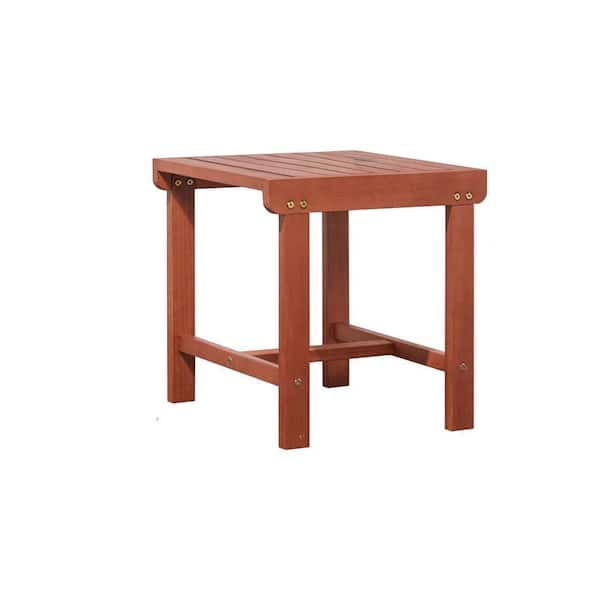 HOTEBIKE 18.00 in. Wood Outdoor Side Table Patio Table in Natural