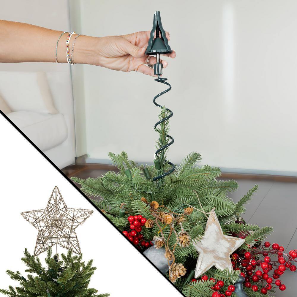 Forest Green Metal Universal Christmas Tree Topper Holder