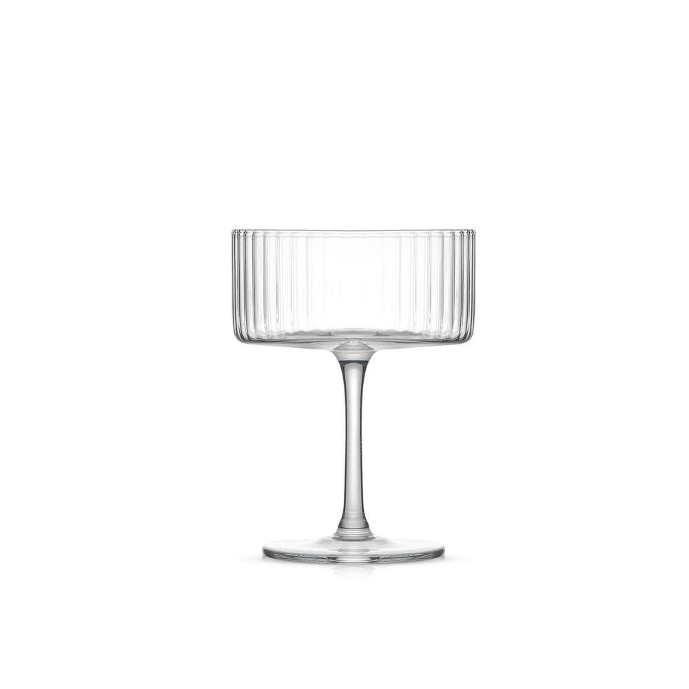 Elle 10oz Clear Fluted Coupe Martini Glasses Set