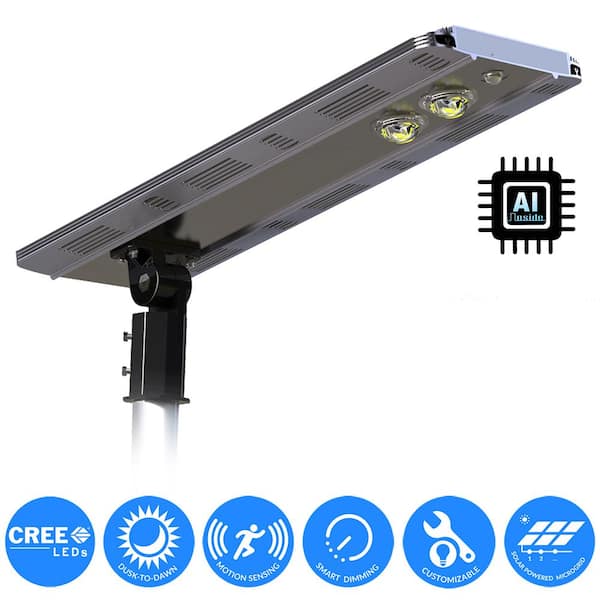 eLEDing Solar Power SMART LED Street Light for Commercial and Residential Parking Lots, Bike Paths, Walkways, Courtyard