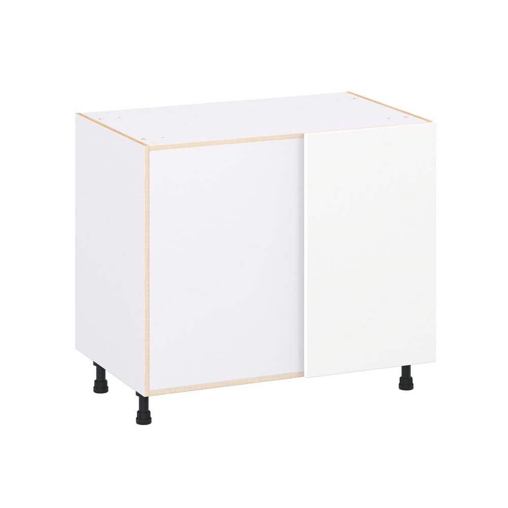 Timberline 39 in. W x 24 in. D x 34.5 in. H Assembled Slab Left Blind Corner Kitchen Cabinet in Bright White price history on PriceWatchPro