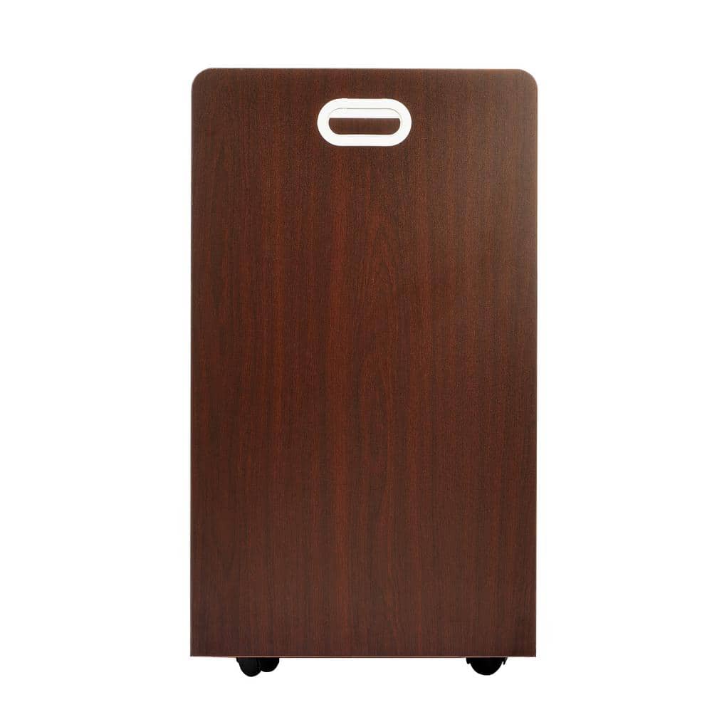 Mahogany Mobile 50-Compartment Roll File Organizer with Vinyl Laminate