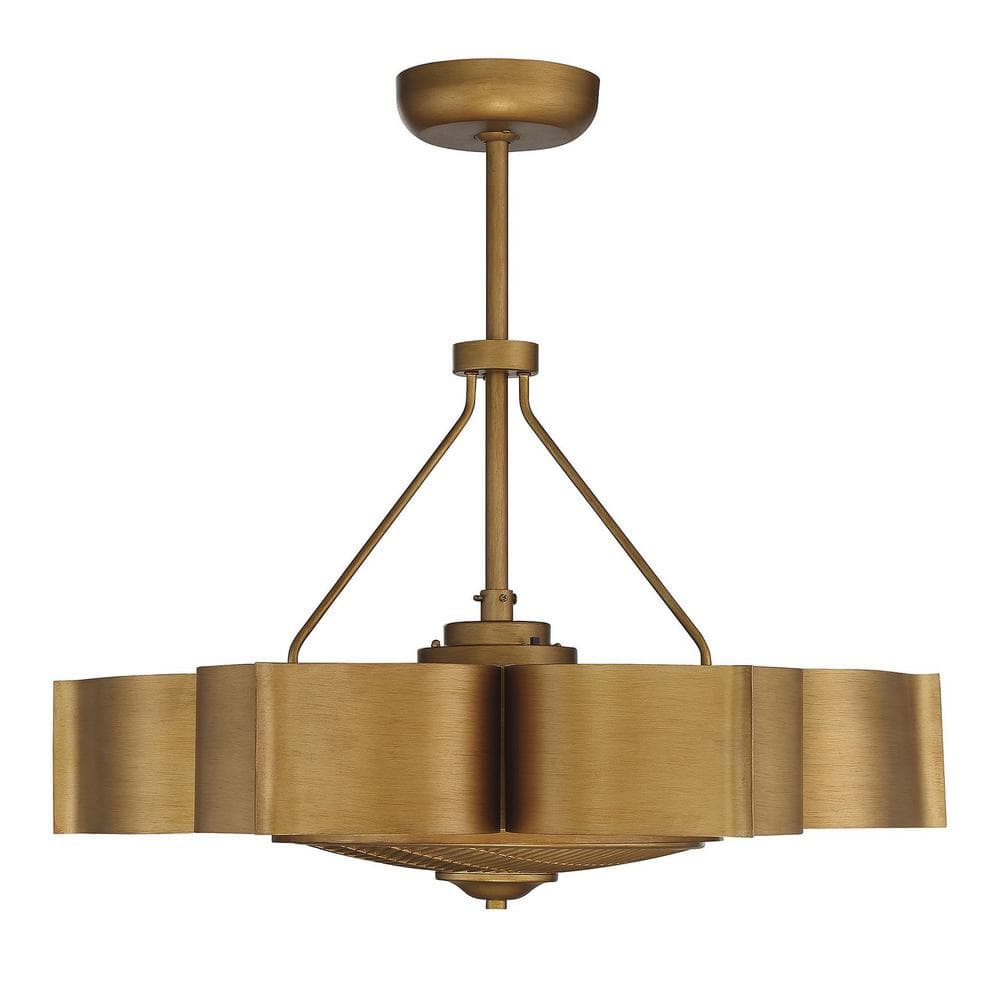 Stockholm Gold Patina 6-Light Chandelier with Concealed Fan