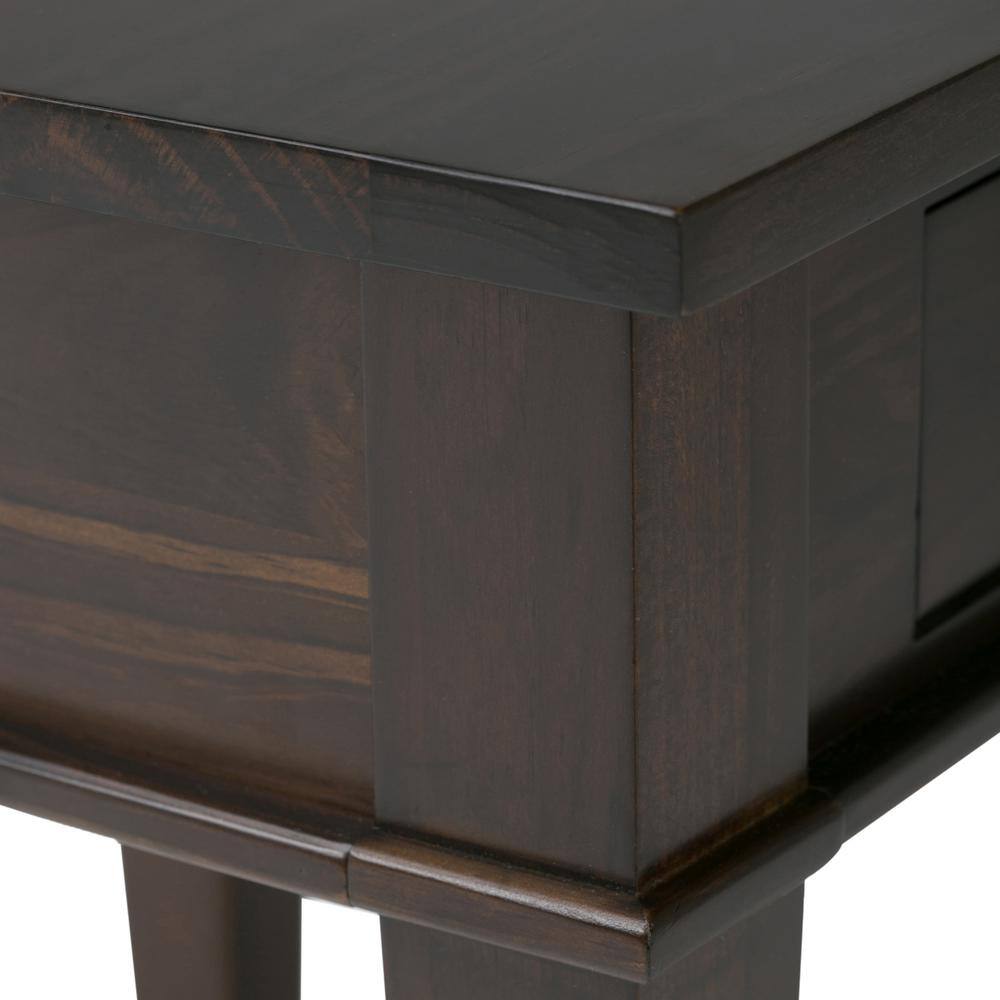 Tobacco Brown Solid Pine Square End Table with Drawer