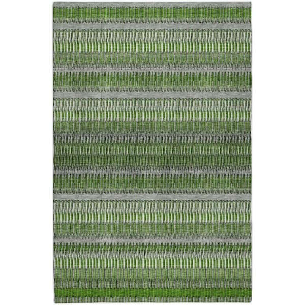 Dream Shag Premium Machine Washable Abstract ADS589 Green 8 ft. x 10 ft. Area Rug