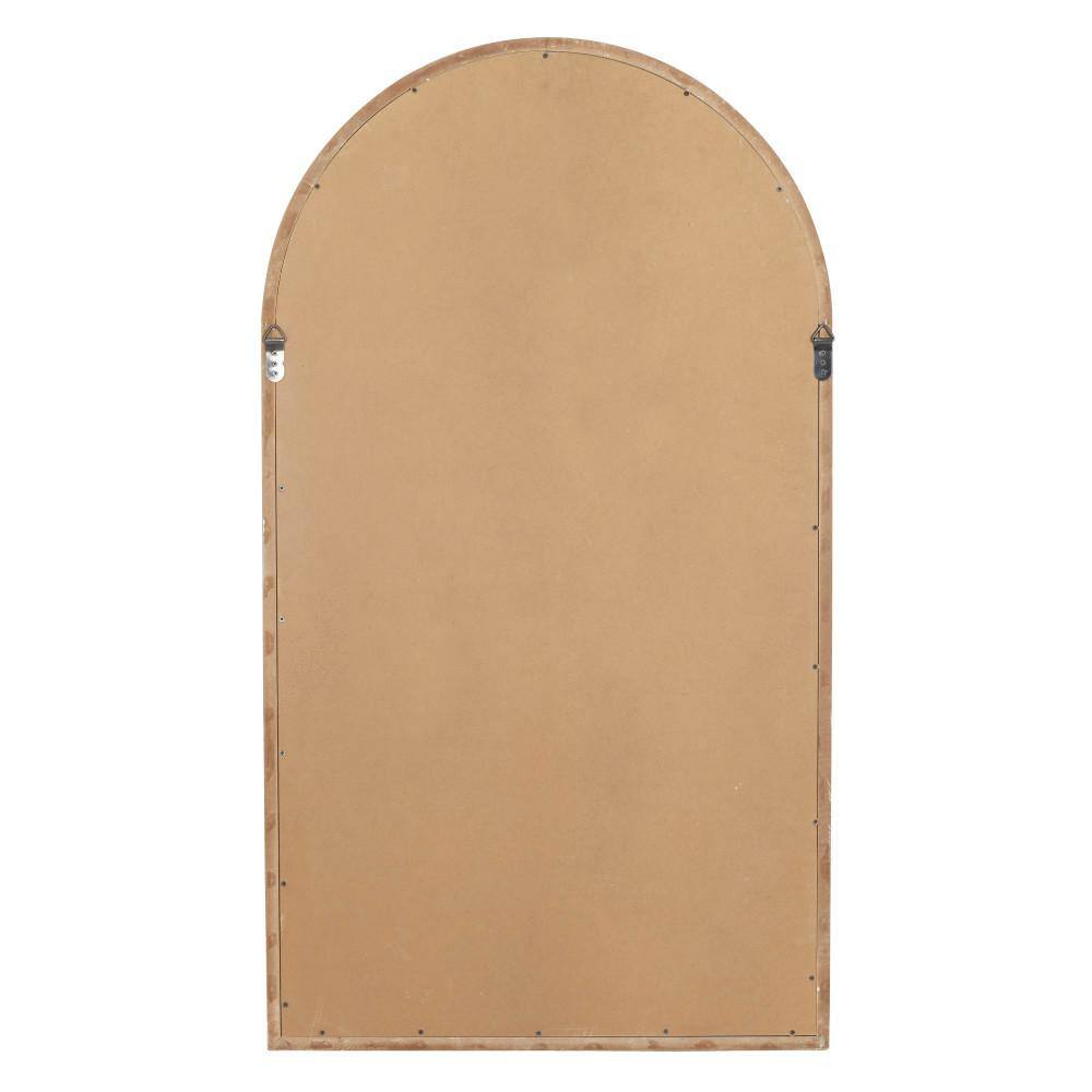Vintage Farmhouse 26x46 Distressed White Wooden Arched Wall Mirror