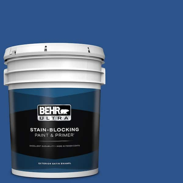 BEHR ULTRA 5 gal. #P520-7 Flashy Sapphire Satin Enamel Exterior Paint & Primer