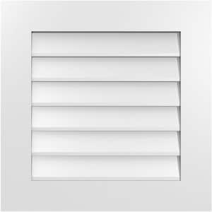 24 in. x 24 in. Rectangular White PVC Paintable Gable Louver Vent Non-Functional