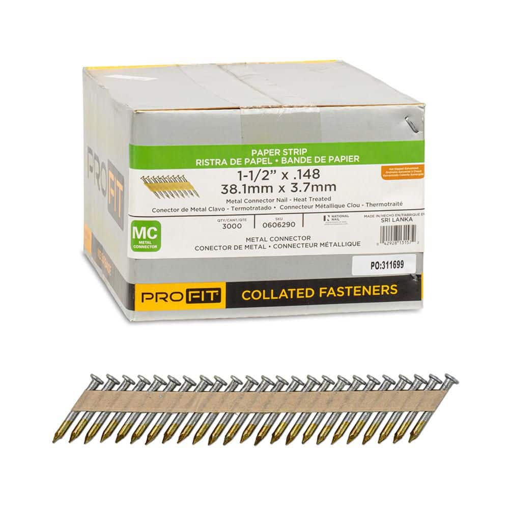 1-1/2 x 0.148 Hot Dipped Galvanized Smooth Shank Paper Tape Collated Framing Nail (3000-Per Box) price history on PriceWatchPro