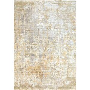 Mood Yellow 9 ft. x 12 ft. 7 in. Abstract Polyester Area Rug