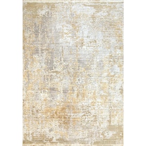 Mood Yellow 5 ft. 3 in. x 7 ft. 7 in. Abstract Polyester Area Rug