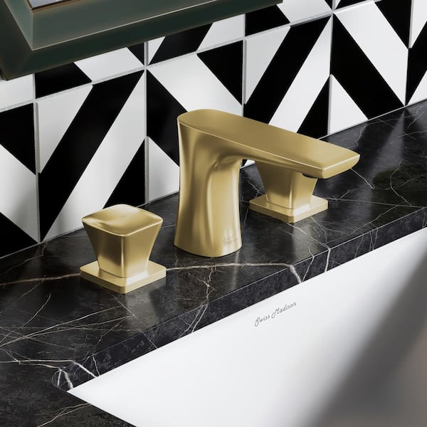 Swiss Madison Monaco 8 in. Widespread Double-Handle Bathroom Faucet in Brushed Gold