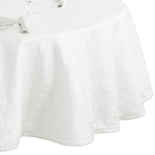 Lenox Opal Innocence Tablecloth, White - 70"W x 70"L Round