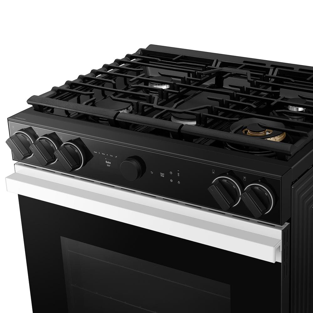 Samsung 6.0 Cu. Ft. White Glass Smart Gas Range with Griddle