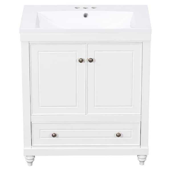 Magic Home 30 in. x 18 in. Bathroom Vanity Organizer Combo Storage Cabinet  Set with Undermount Sink, White SLX-LMP18001-L - The Home Depot