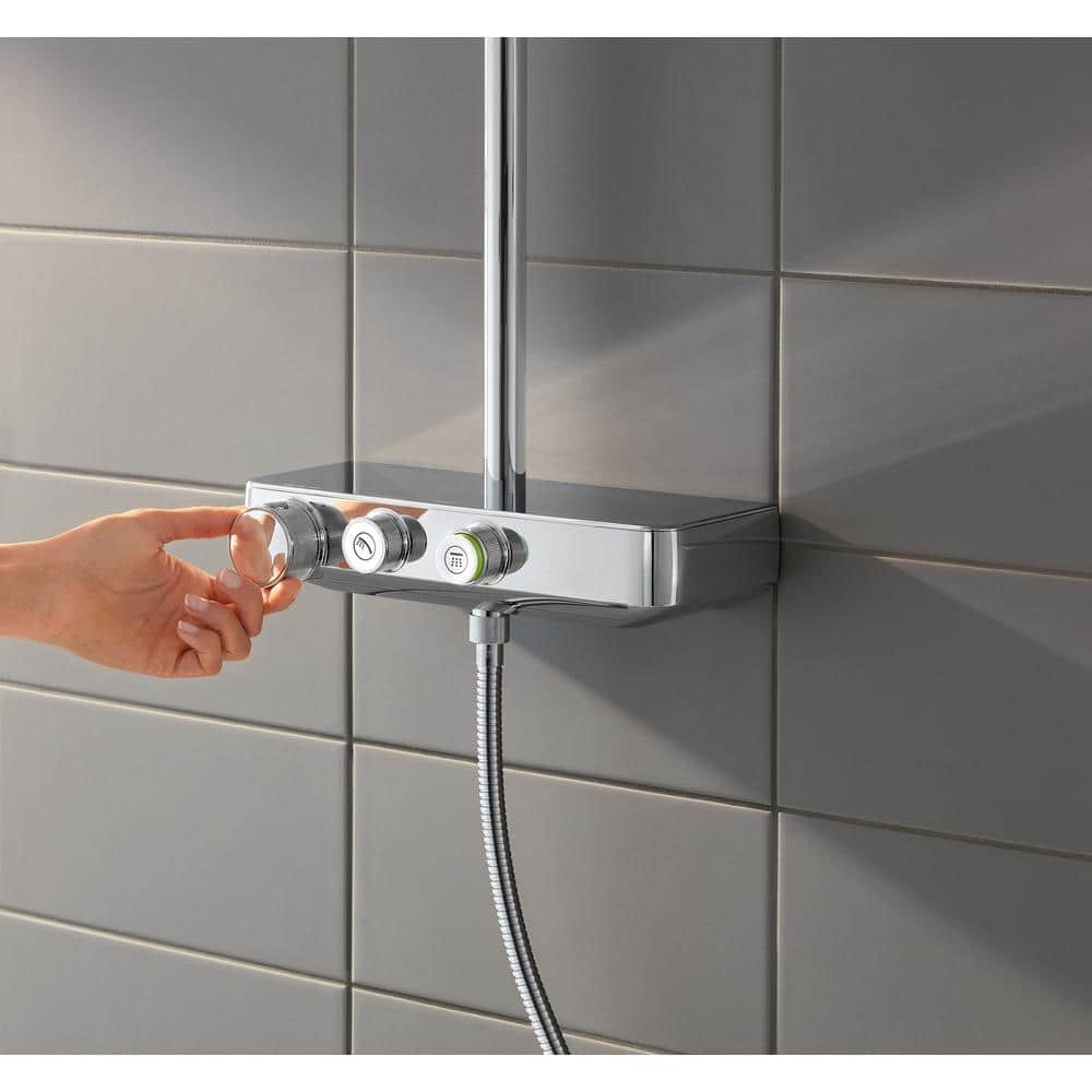 Chrome Adjustable Height Multi-head Shower System