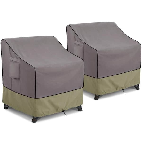 Fits Up to 32 W x 37 D x 36 H Patio Chair Covers Waterproof Heavy Duty Grey 2 Pack