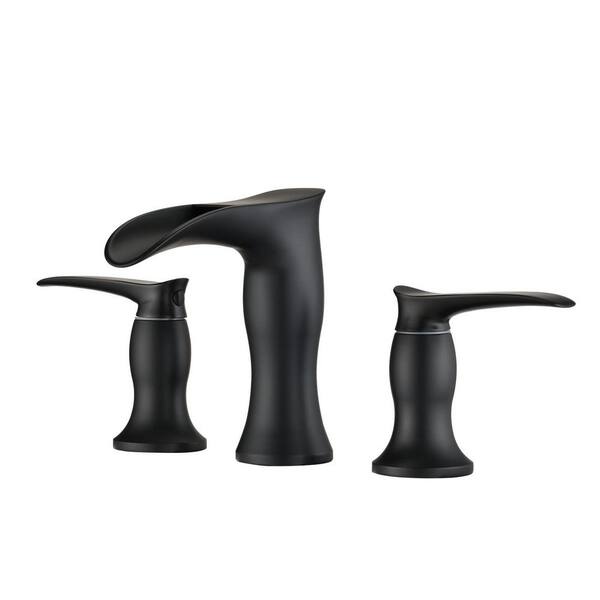 YASINU 8 in. Widespread DoubleHandle Waterfall Spout Bathroom Faucet