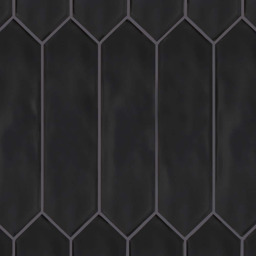 Daltile LuxeCraft Black Matte 3 in. x 12 in. Glazed Ceramic Picket