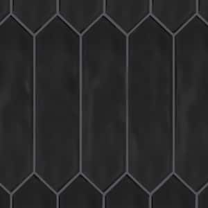 LuxeCraft Black Matte 3 in. x 12 in. Glazed Ceramic Picket Wall Tile (8.8 sq. ft./Case)