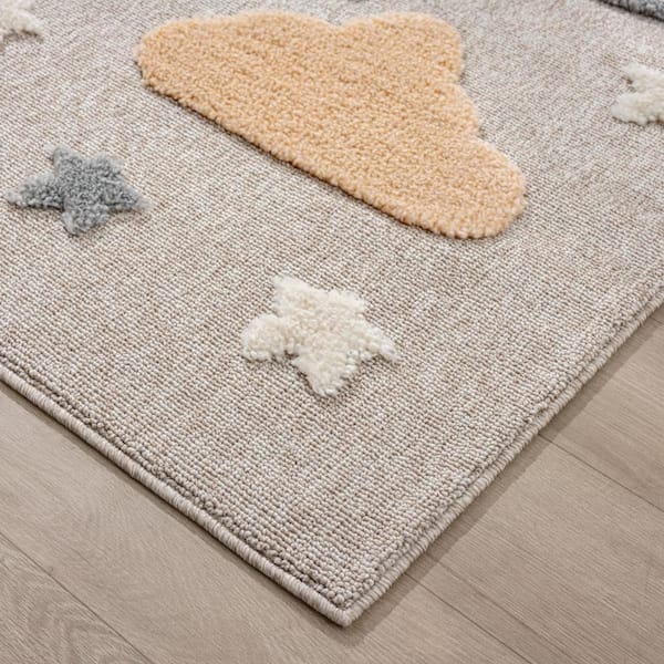 Medina Starlight Unicorn Dream Beige 8 ft. x 10 ft. Kids Rug