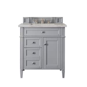 Brittany 30.0 in. W x 23.5 in. D x 34.0 in. H Single Bathroom Vanity in Urban Gray with Victorian Silver Quartz Top