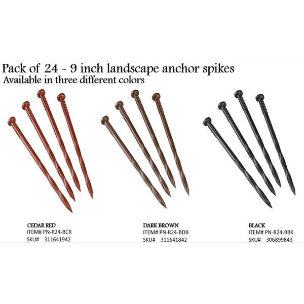 Valley View Industries 9 in. L Dark Brown Landscape Anchor Spikes (24-Quantity)