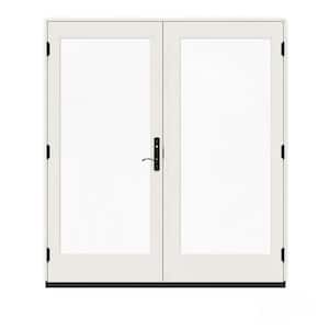 72 in. x 80 in. W-5500 Contemporary White Clad Wood Right-Hand Full Lite French Patio Door w/White Paint Interior