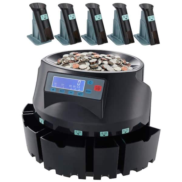 USD Coin Counter and Coin Sorters with LCD Display, Coin Sorter Machine for USD Coin 1￠ 5￠ 10￠ 25￠ $1, 300 Coins/min