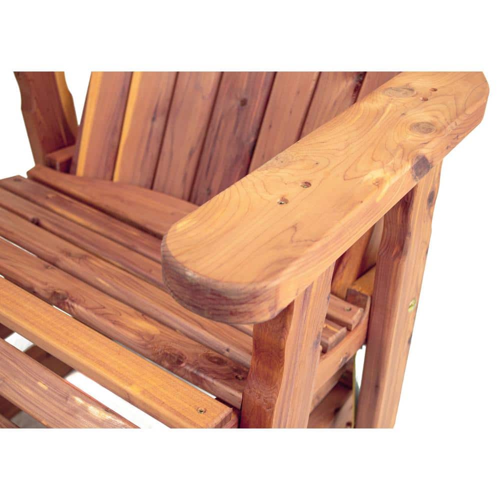 Natural Cedar Wood Adirondack Glider Chair with Arms