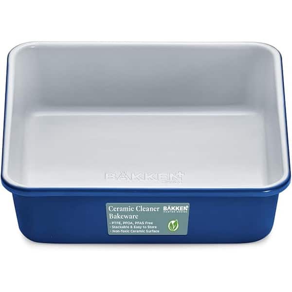 BakkenMaster Square Cake Pan-Aluminized Steel, Ceramic Non-Stick Coating-Blue
