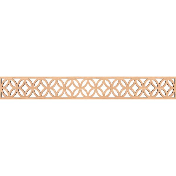 Ekena Millwork Crosby Fretwork 0.375 in. D x 46.5 in. W x 6 in. L Hickory Wood Panel Moulding