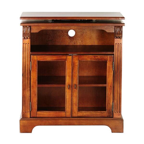 Home Decorators Collection Dartmouth French Walnut TV Stand with Swivel Top