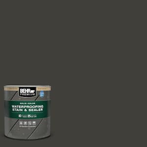 1 qt. #S-H-790 Black Suede Solid Color Waterproofing Exterior Wood Stain and Sealer