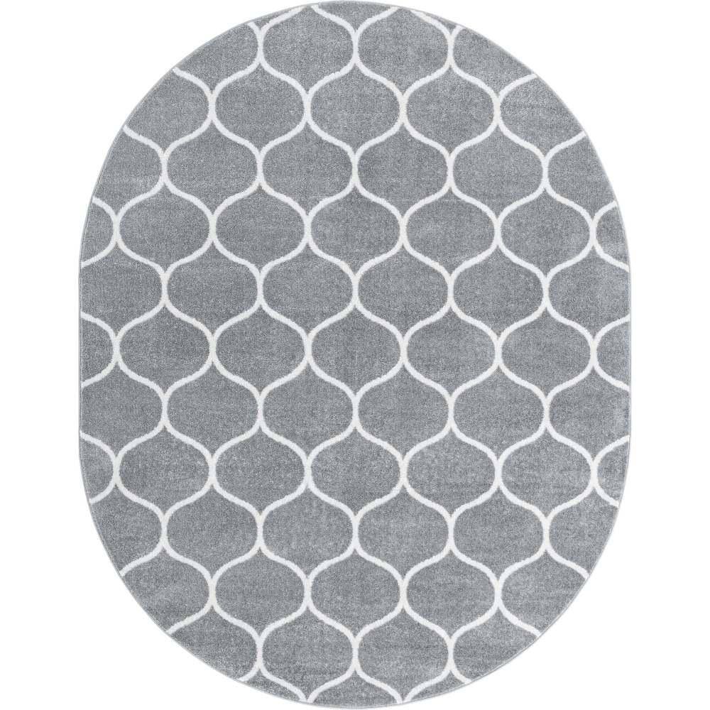 Trellis Frieze Rounded Light Gray 7 ft. 10 in. x 10 ft. Area Rug price history on PriceWatchPro