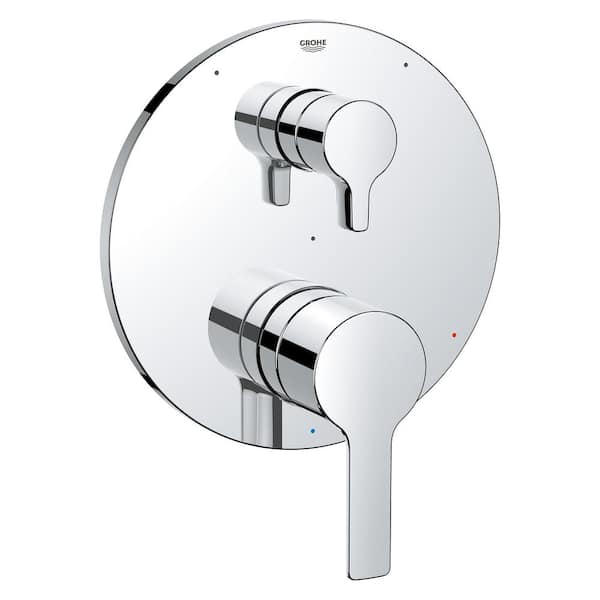 GROHE Lineare 3-Way Diverter 2-Handle Wall Mount Tub and Shower Faucet Trim Kit in Chrome (Valve Not Included)