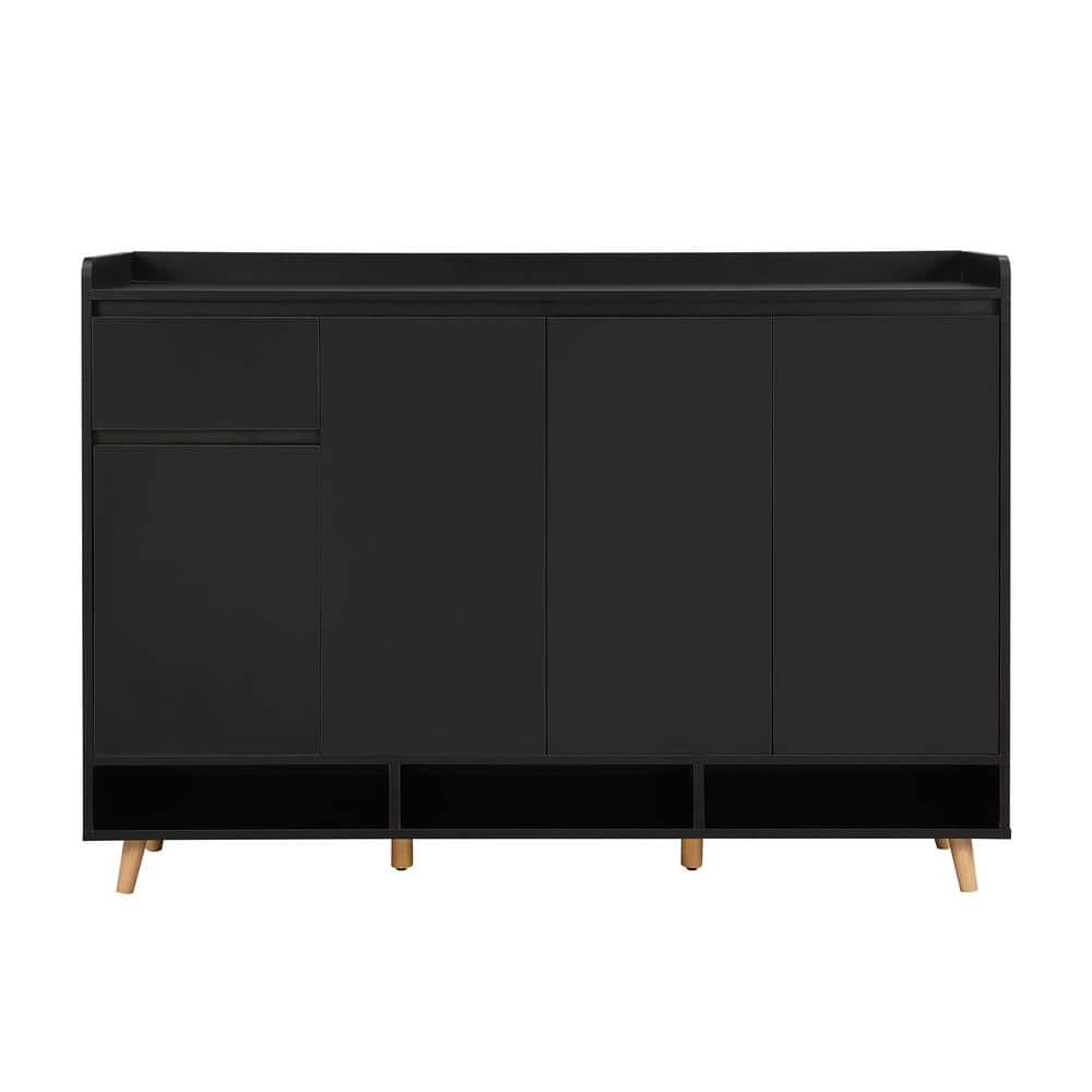 39 in. H x 55 in. W White Shoe Storage Cabinet with Adjustable Shelves and 