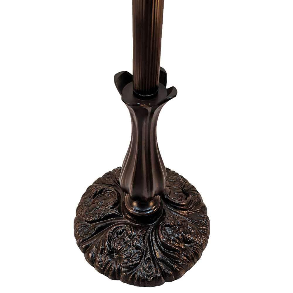 62" Bronze Arc Floor Lamp with Stained Glass Shade