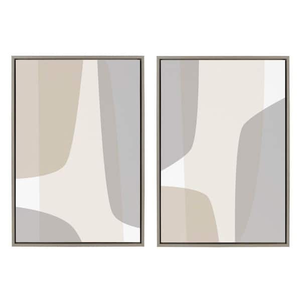Kate and Laurel Sylvie Comforting Curves Abstract No 1 and No 2 by The Creative Bunch Studio 2 Piece Framed Art Print 23 in. x 33 in.