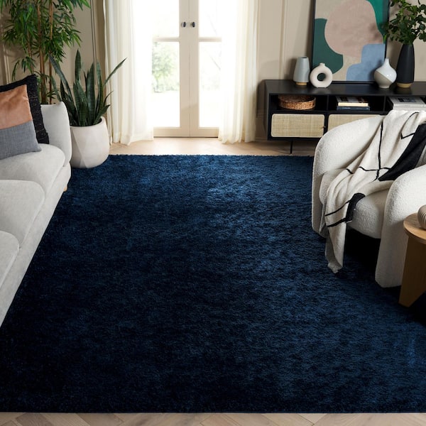 Tahoe 9 ft. x 12 ft. Navy Solid Color Area Rug