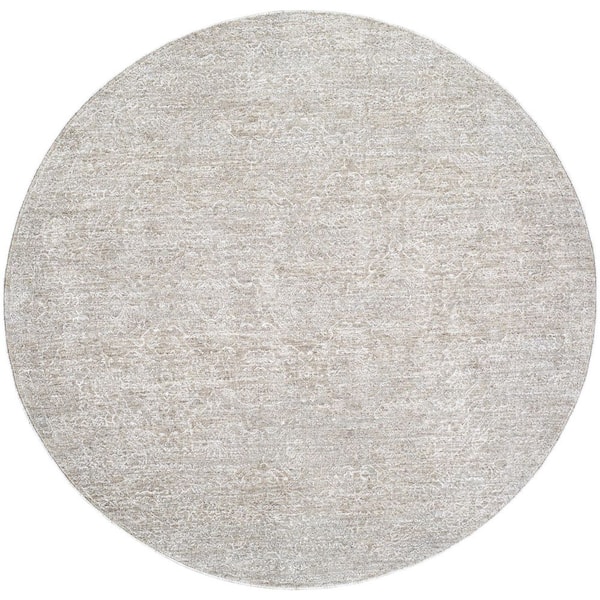 Poet Sage Traditional Solid Color 6 ft. 7 in. x 6 ft. 7 in. Area Rug