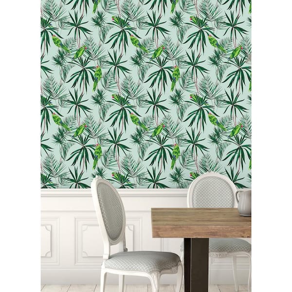 Green Pebbles Mint Paradise Wallpaper Sample