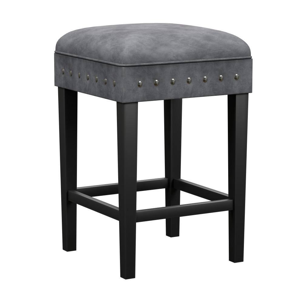 Hillsdale Furniture Cassidy 16 in. Gray Wood 26.25 in. Bar Stool with ...