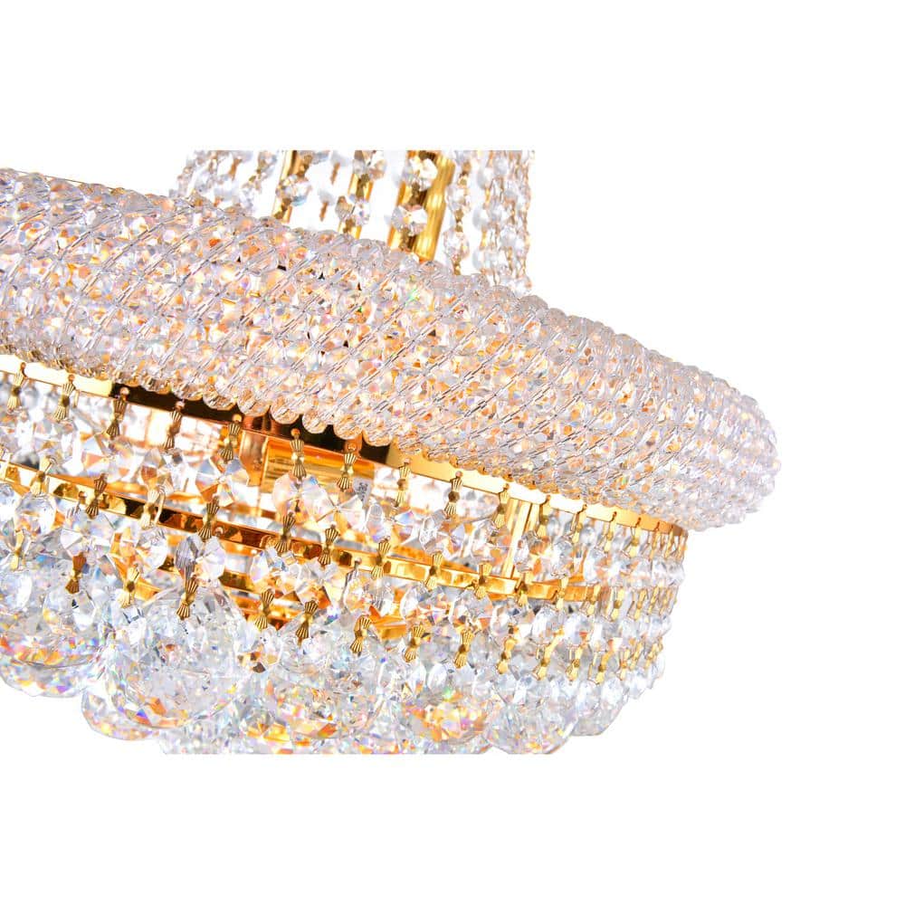 Empire Crystal Elegance 18" Gold Chandelier with Glittering Details
