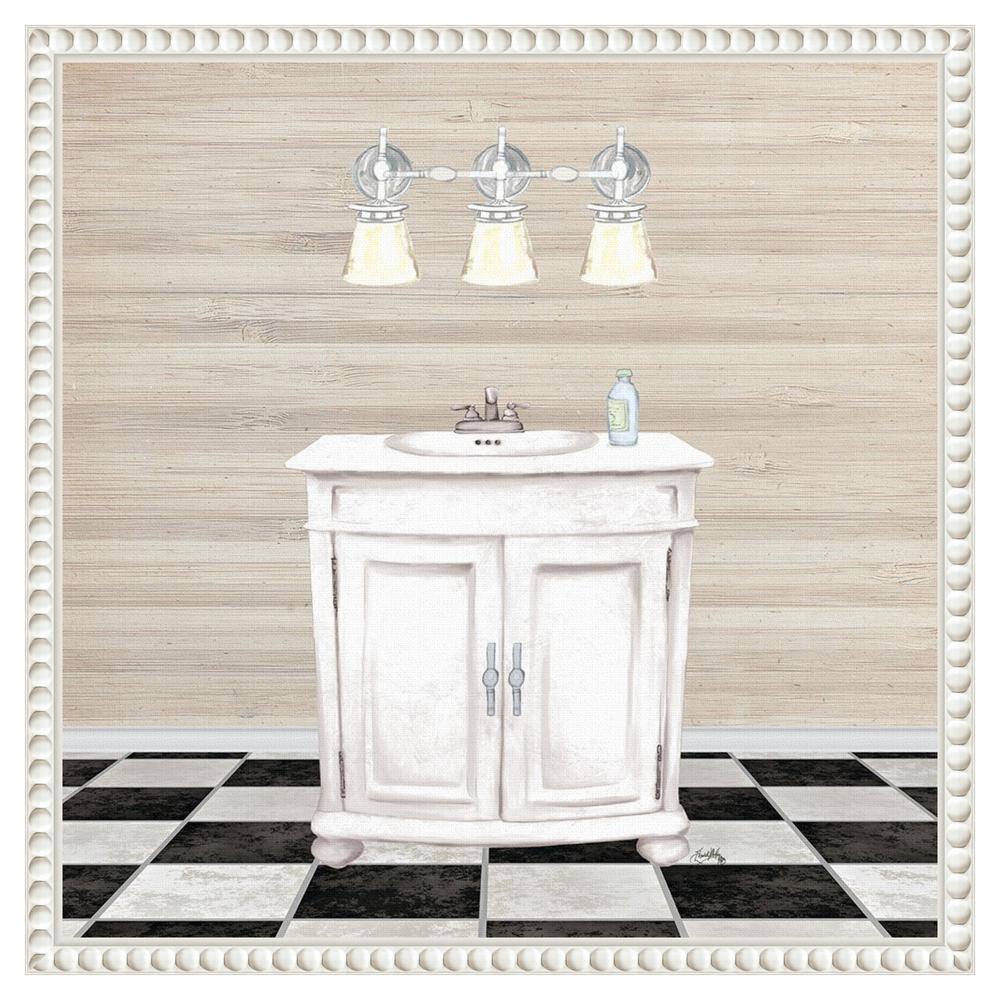 Elizabeth Medley White Canvas Bathroom Wall Art with Quote
