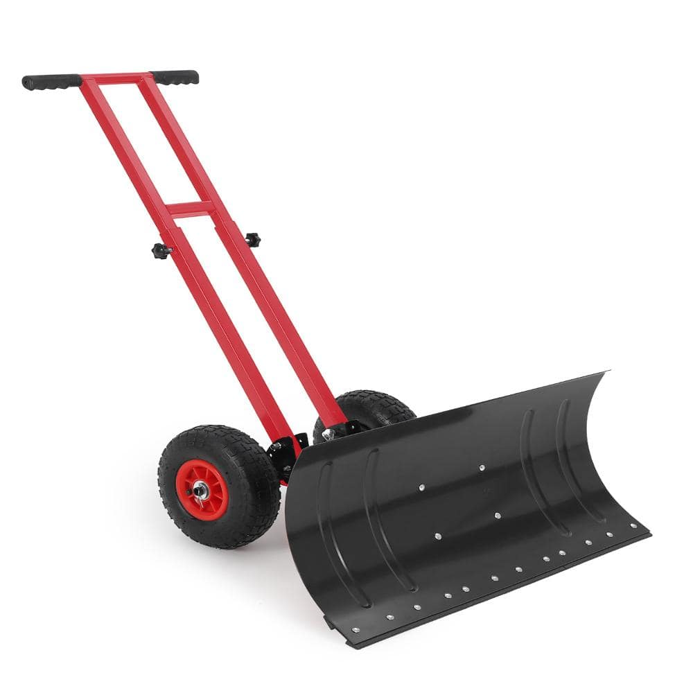 "Heavy Duty Wheeled 29"" Wide Adjustable Angled Metal Blade,Ergonomic Double Rod Handle for Effortless Snow Removal" price history on PriceWatchPro